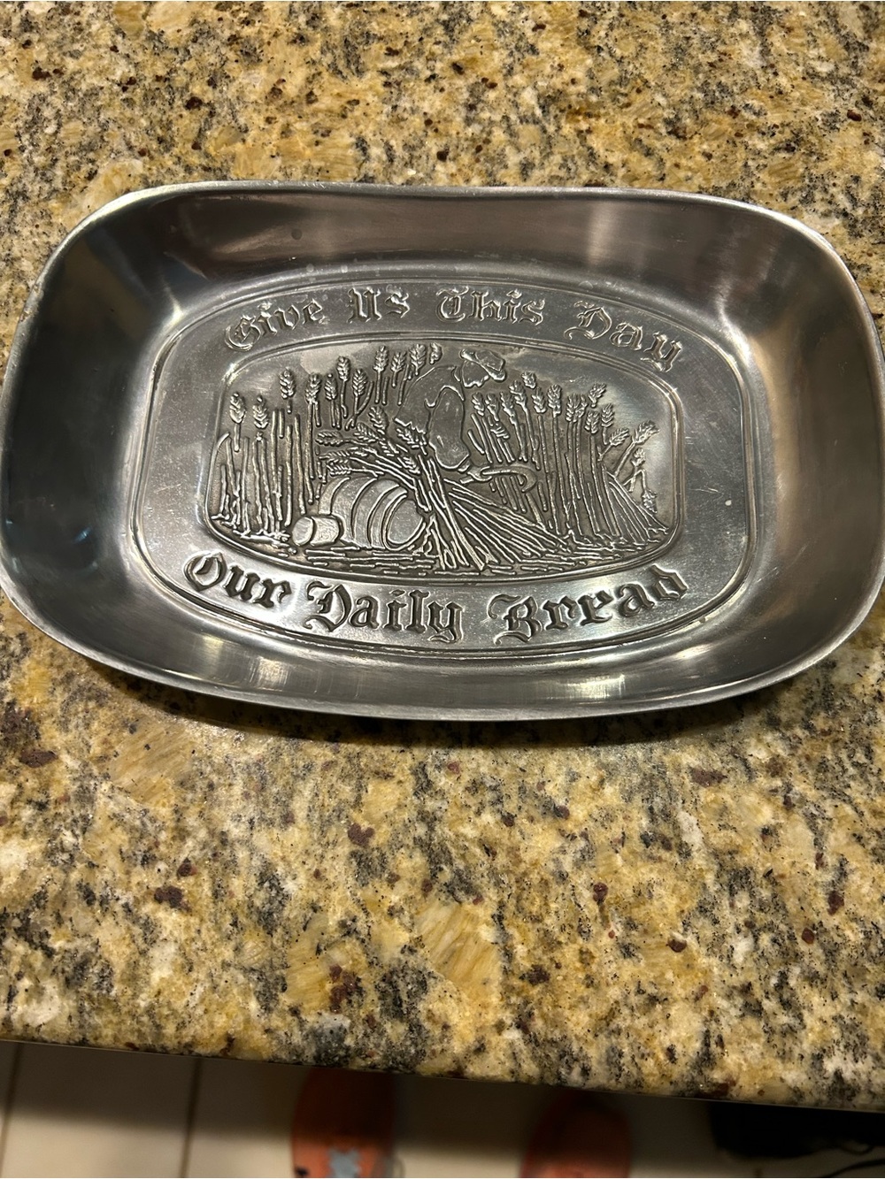 Duratele by Leonard “Our Daily Bread” Pewter Bread Tray - Silver
